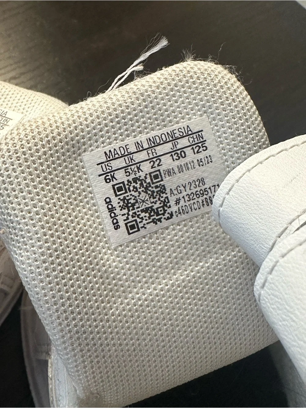 adidas Kids White Sneakers with Iridescent Stripes